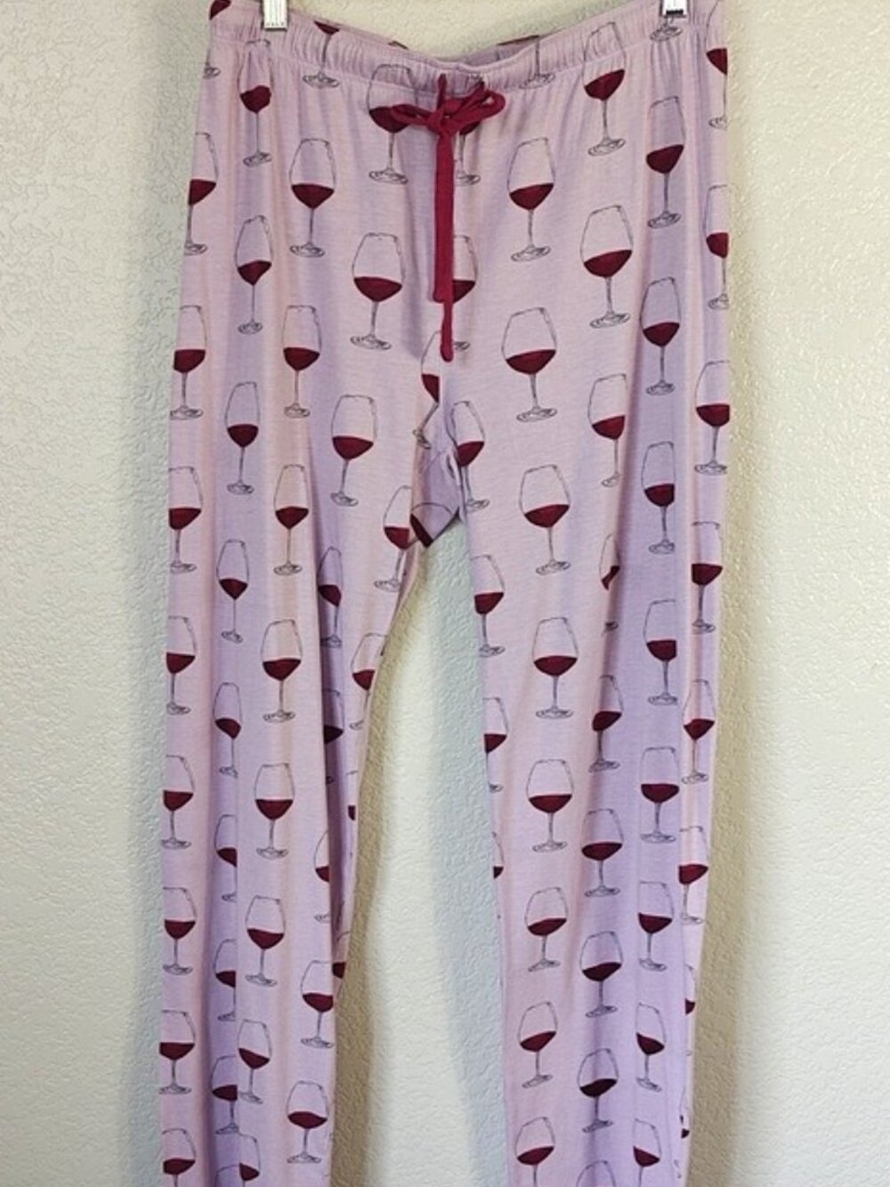 PJ Salvage Size M Pajama Set Wine Glasses Long Sleeve & Pant Bottoms - Picture 4 of 8